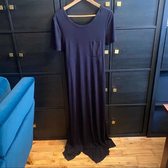 A.L.C criss cross back Jersey dress in navy - Picture 3 of 7